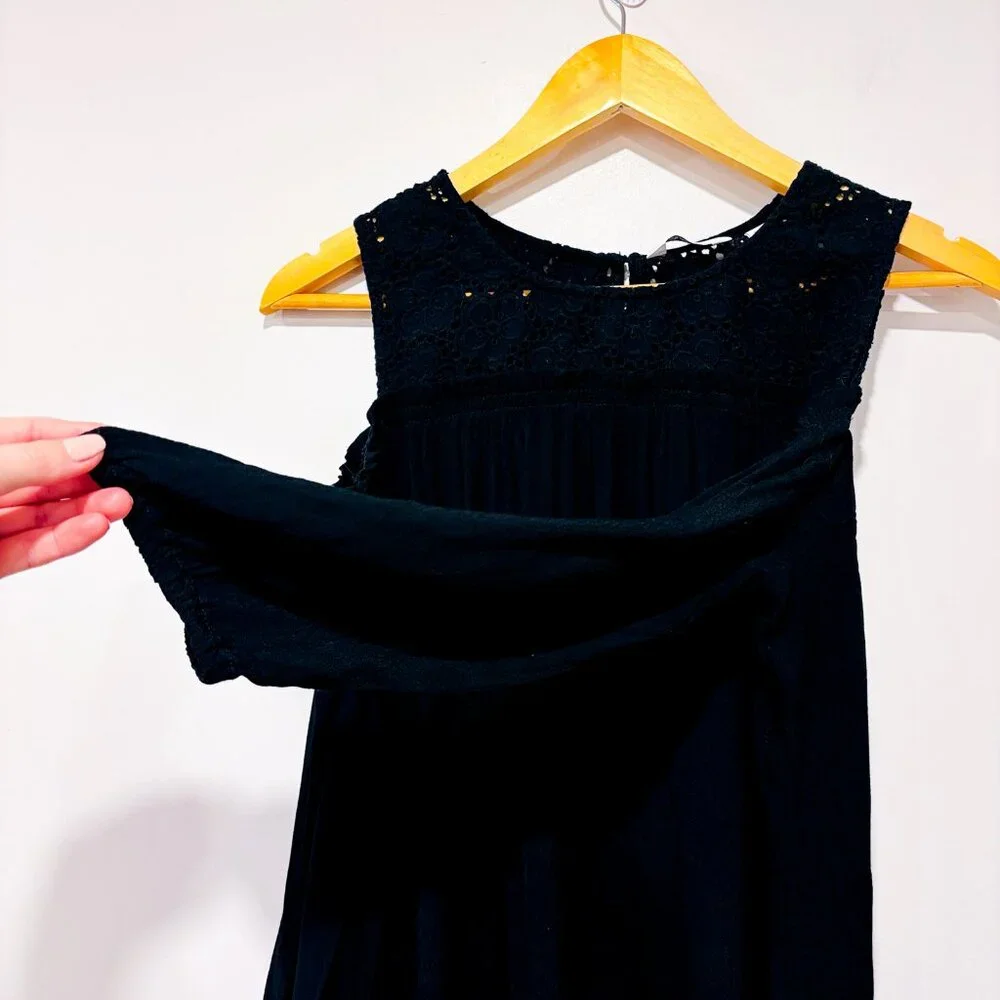 REITMANS Black Cold Shoulder Lace Top | Floral Lace Boho Chic Blouse | Large * - Picture 6 of 8